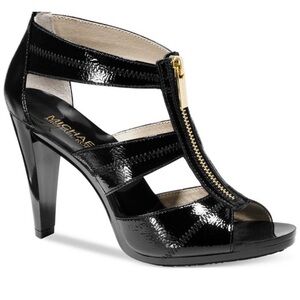 Michael Kors Berkeley Black Leather Strappy Heels